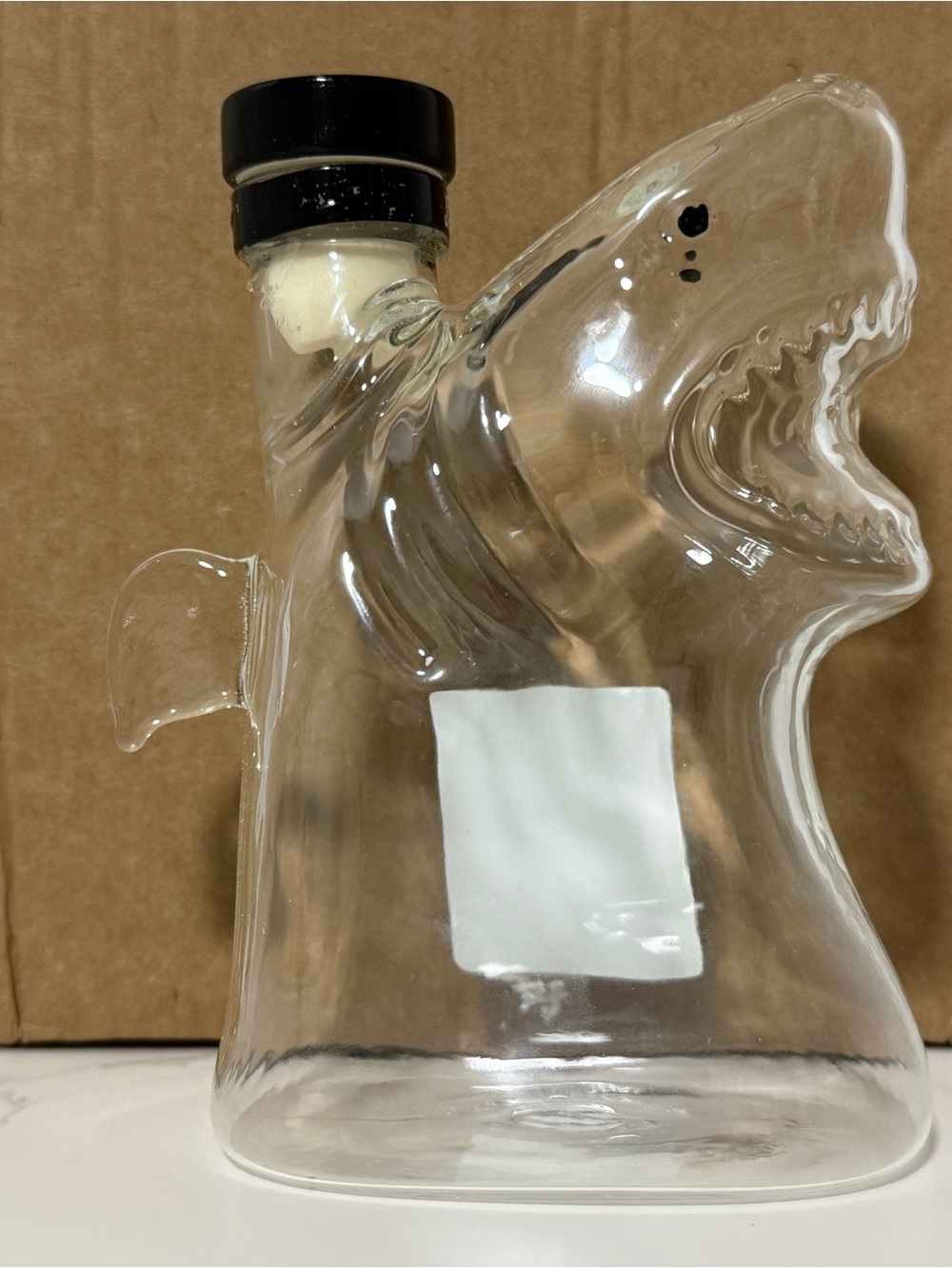 Jaws Select 50th Anniversary Shark Bottle - Clear Glass with Black Accents - Picture 2 of 2